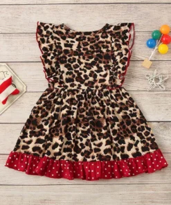 Alternative view of Red heart leopard dress