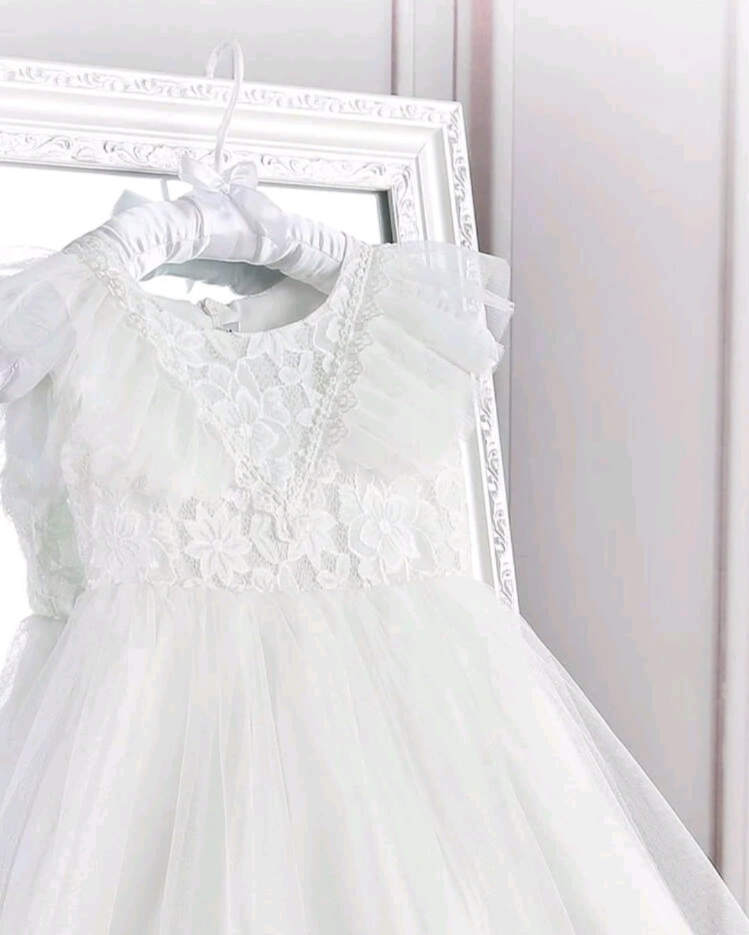 Romantic White Lace Tulle Dress - Image 3