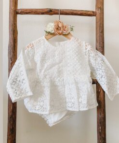 Long Sleeve Lace Romper Dress - Image 6