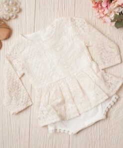 Long Sleeve Lace Romper Dress - Image 5