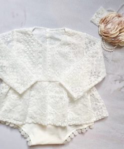 Long Sleeve Lace Romper Dress - Image 4