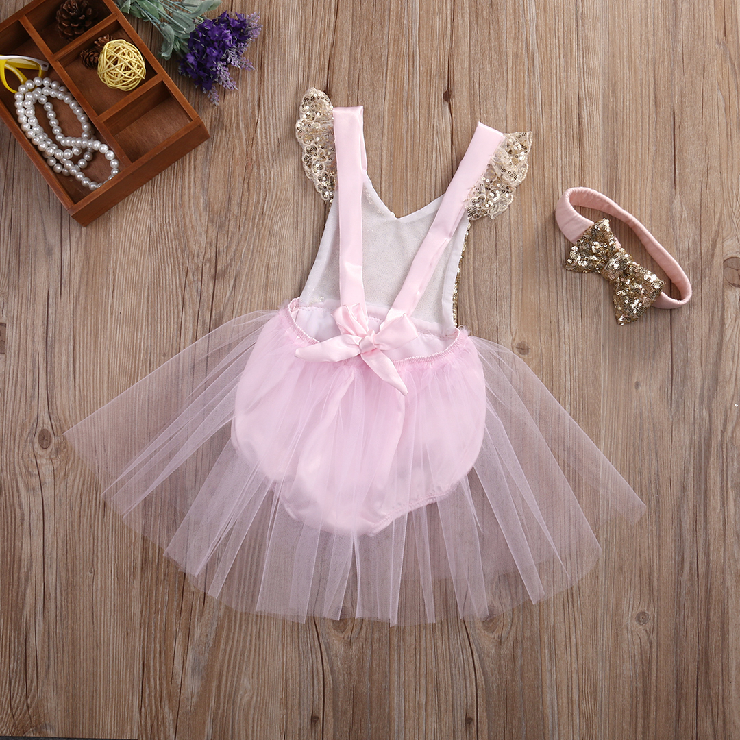 Pink and Sequins Romper with Romantic Tutu - Image 17