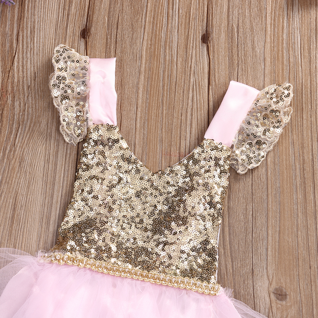 Pink and Sequins Romper with Romantic Tutu - Image 14