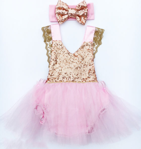 Pink and Sequins Romper with Romantic Tutu - Image 9