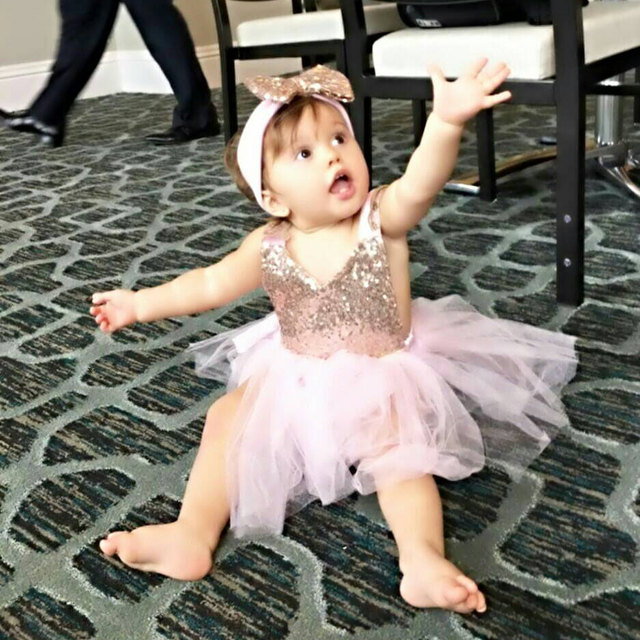 Pink and Sequins Romper with Romantic Tutu - Image 7