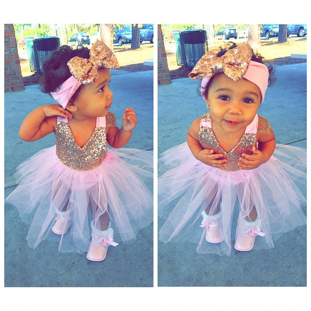 Pink and Sequins Romper with Romantic Tutu - Image 6