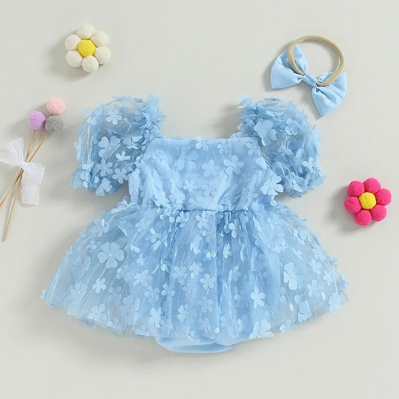 Butterfly Romper and Headband Blue - Image 3