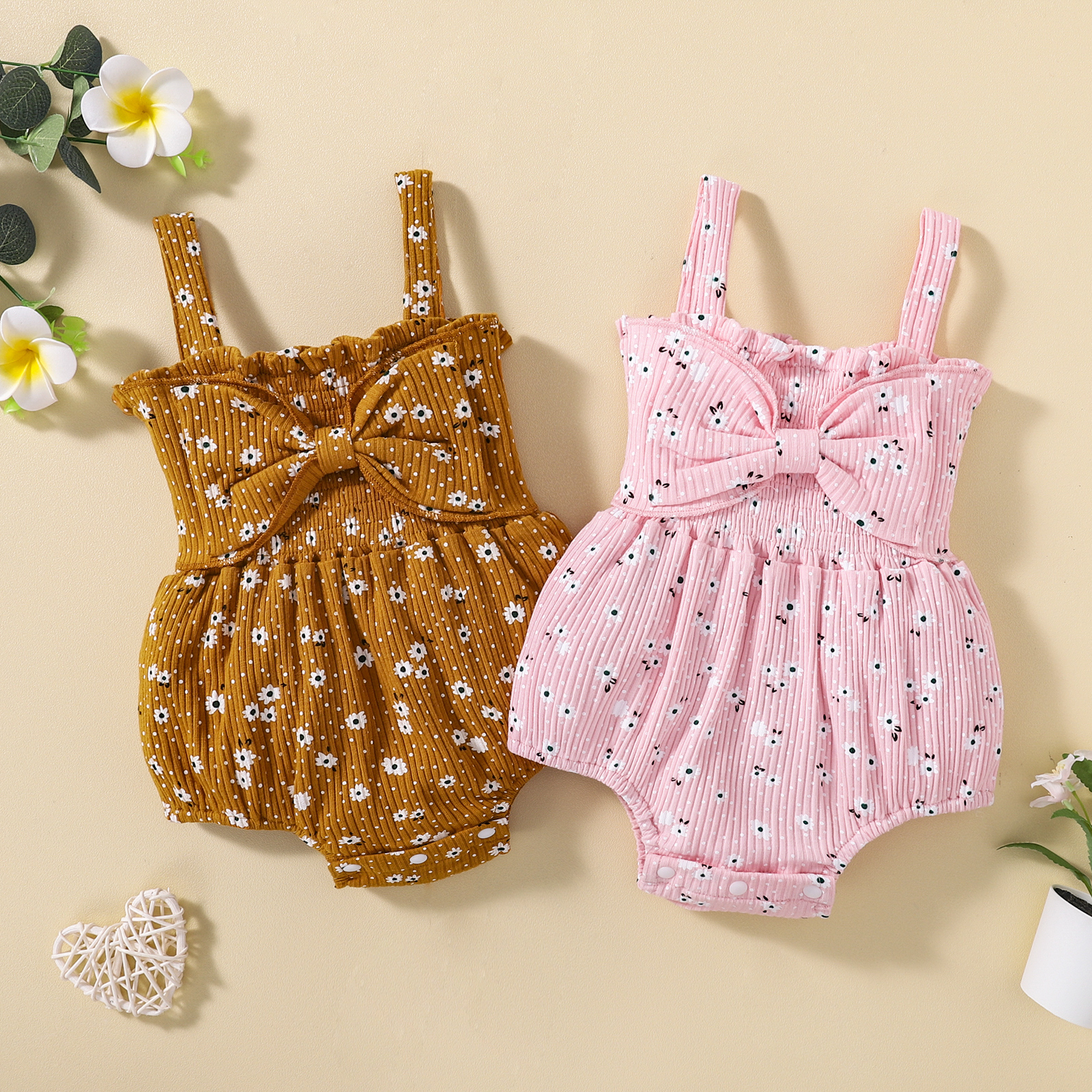 Gorgeous mustard floral bloomer with big bow - Image 4