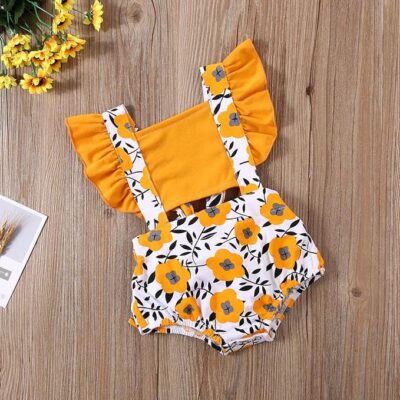 Yellow flower romper