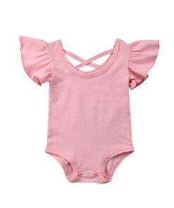 Pink cross back romper