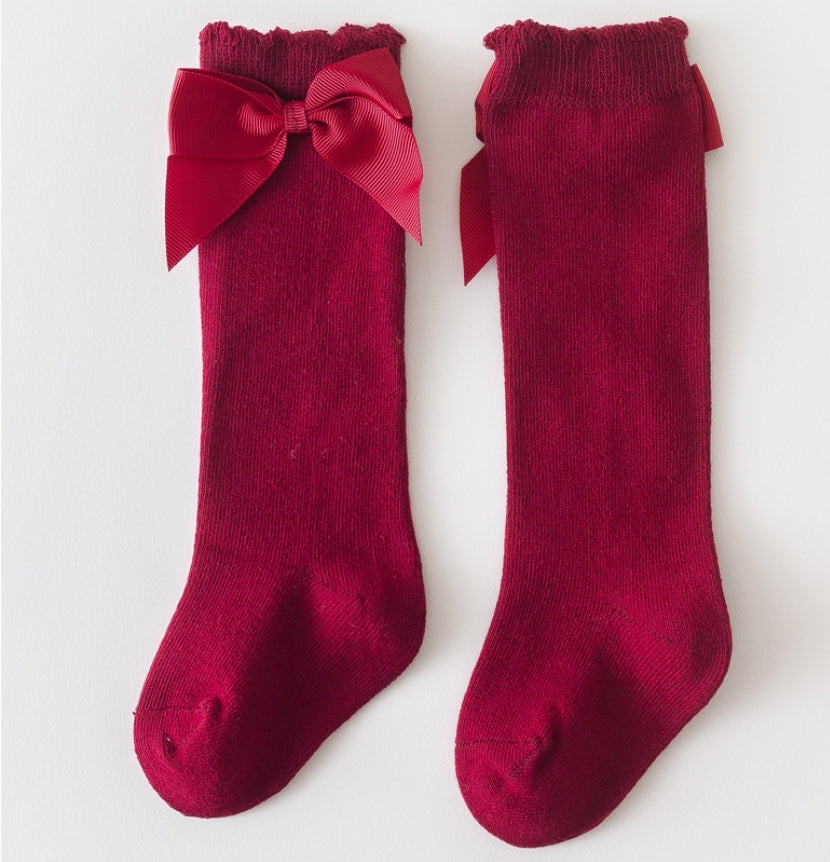 Maroon Bow Socks - Image 6