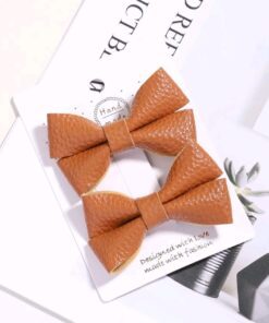 Alternative view of Tan Leather Hair Clips 2's