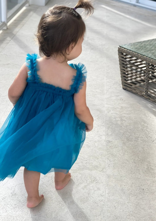 Turquoise Tulle Dress - Image 2
