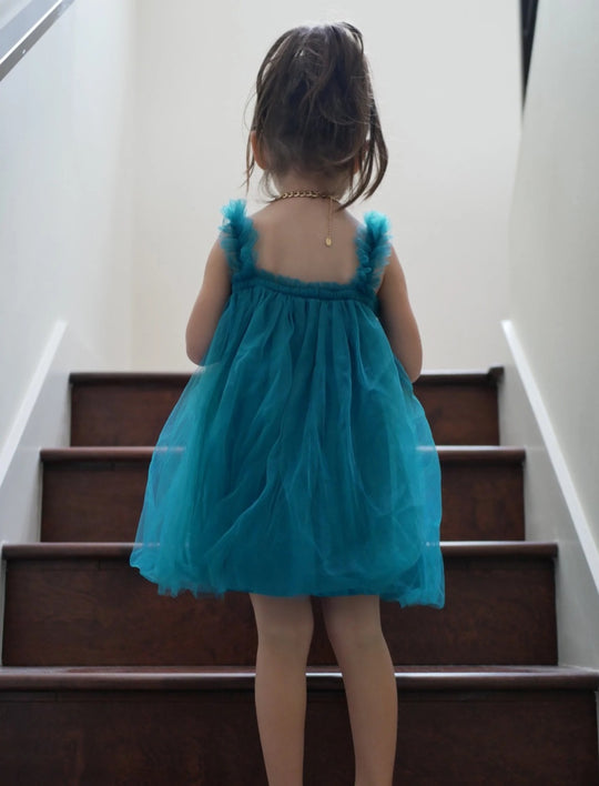 Turquoise Tulle Dress - Image 6
