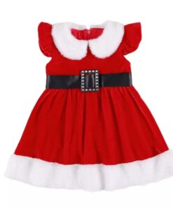 Velvet Santa Dress Short Sleeve