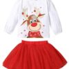 Reindeer Top an Tutu Christmas Outfit