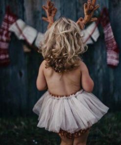 Reindeer Christmas Romper with Hair Accessory - Image 3
