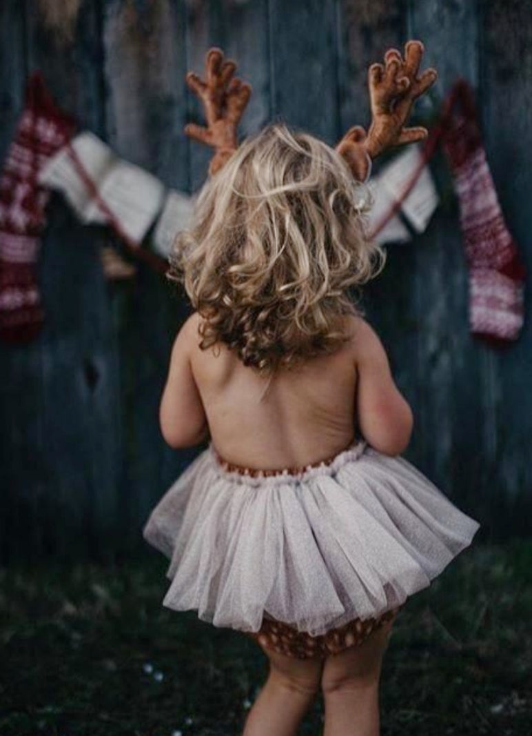 Reindeer Christmas Romper with Hair Accessory - Image 3