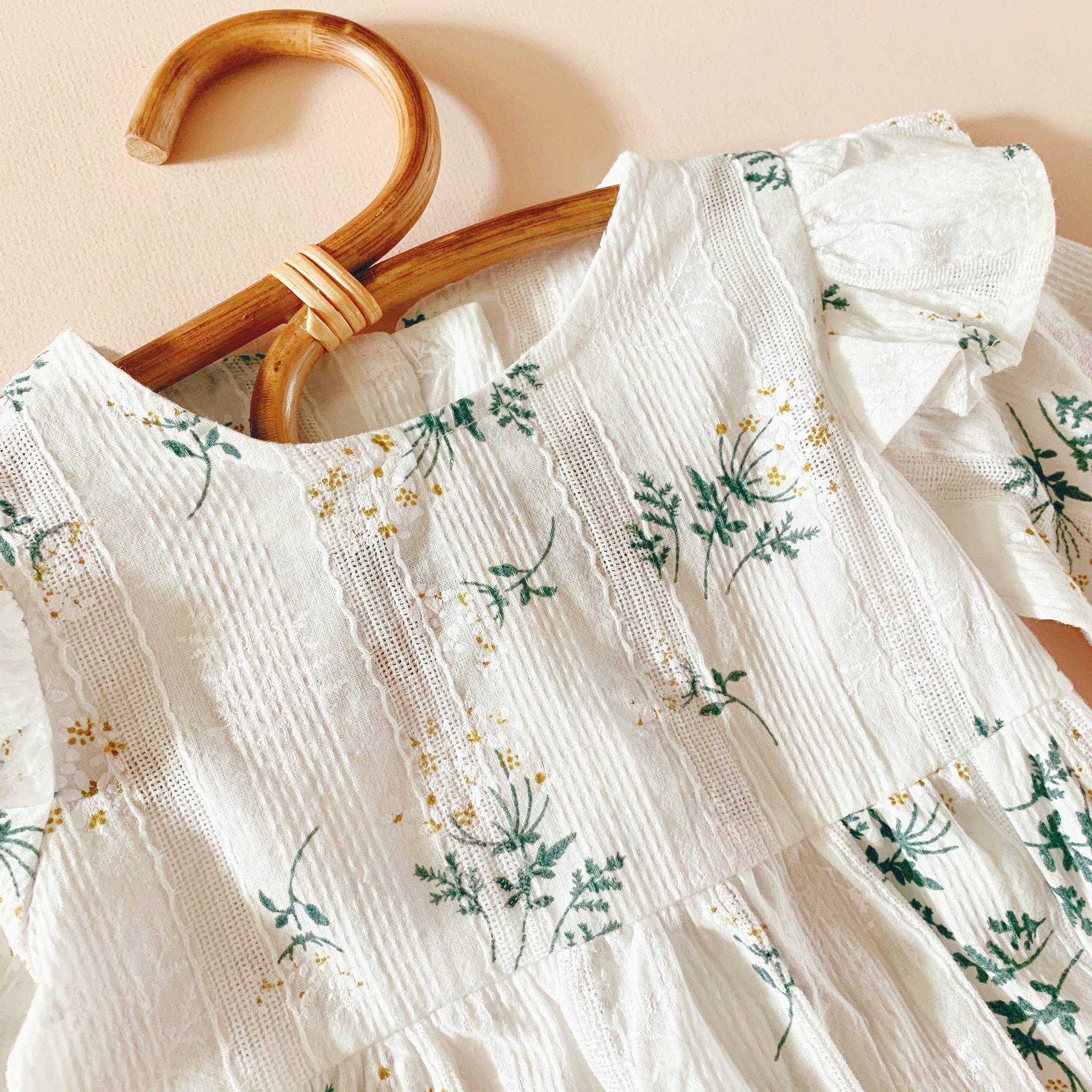 Vintage Floral Balloon Romper Sibling Outfit - Image 4