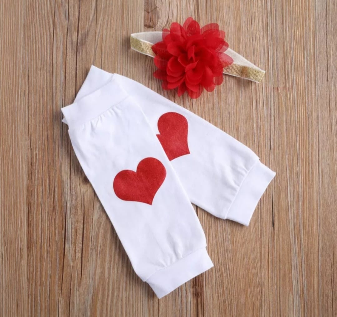 My First Valentine's day Romper with Tutu Leg Warmers and Headband - Image 4