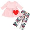 Pink Dress Top with Heart detail and Leggings