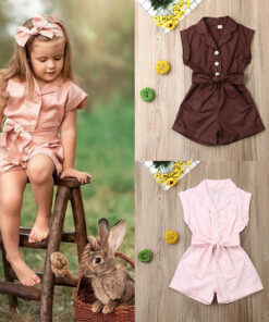 Alternative view of Vintage brown collared jumpsuit and belt