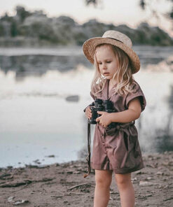 Vintage brown collared jumpsuit and belt