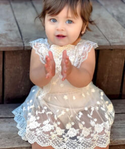 Vintage Lace Romper Ivory - Image 9