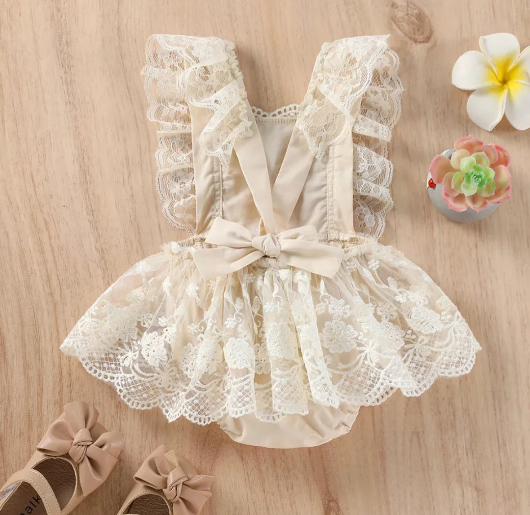 Vintage Lace Romper Ivory - Image 7