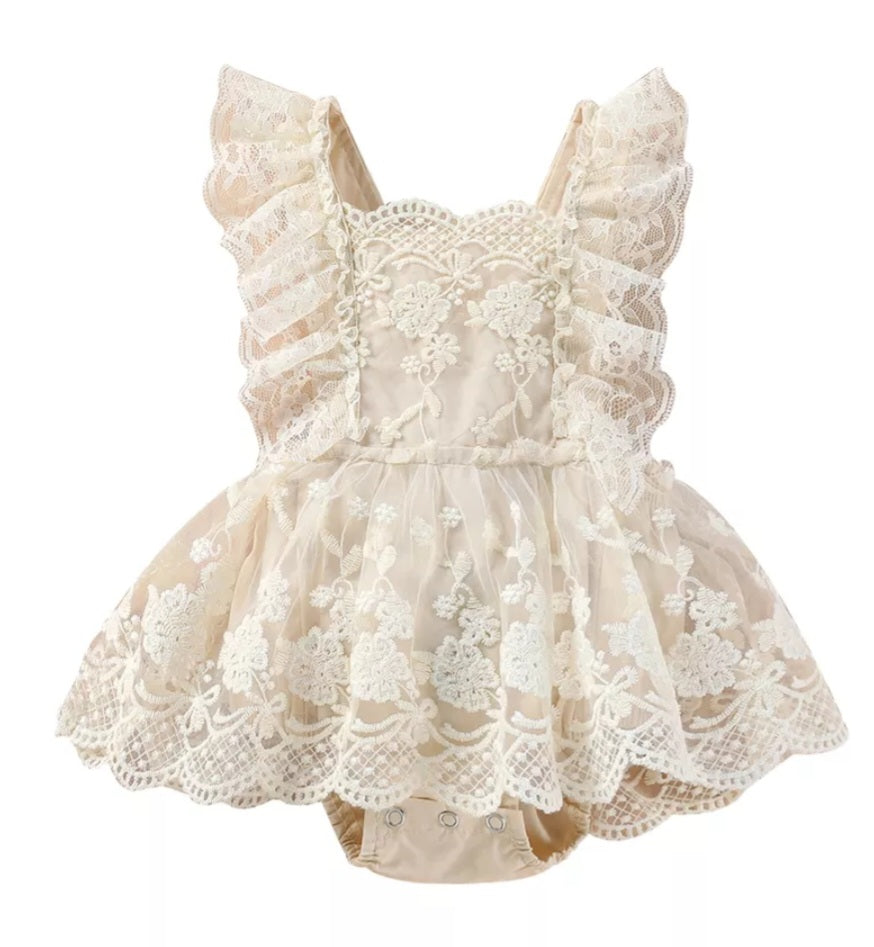 Vintage Lace Romper Ivory - Image 2