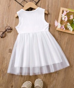 White Ribbed Floral Dress - Image 3