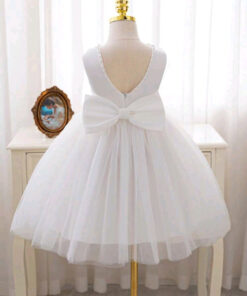 White Special Occasions Dress with Pearls