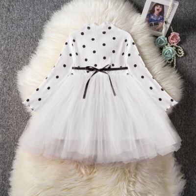 Winter polka tulle dress