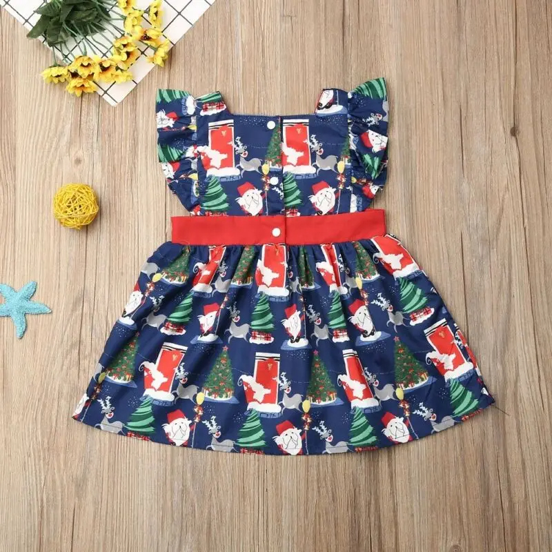 Navy Santa Christmas dress - Image 2